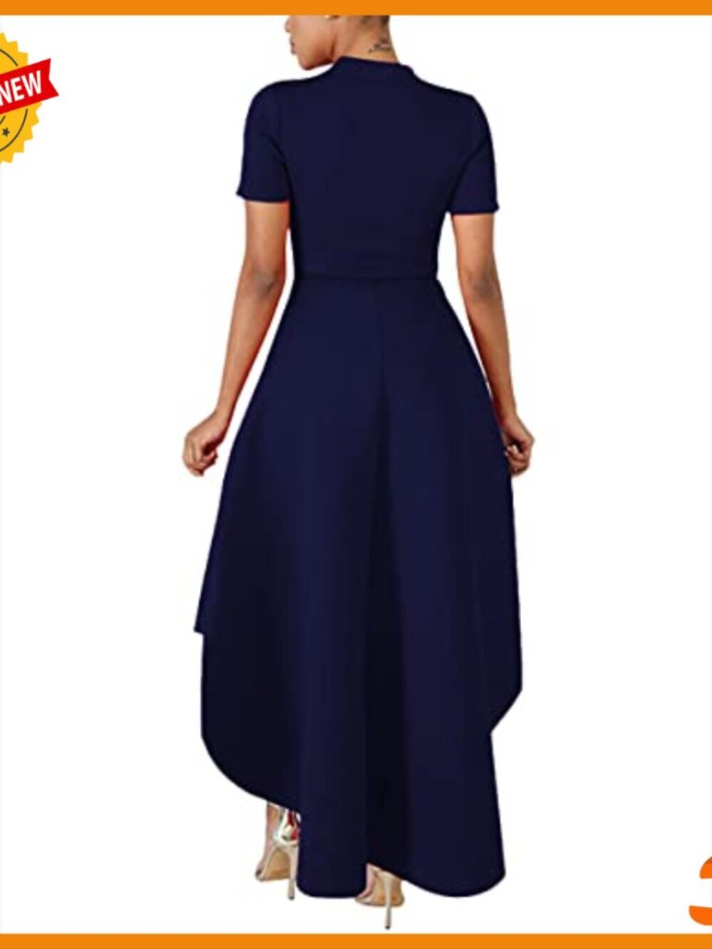 Casual Shirt Dress High Low Ruffle Hem Asymmetrical Peplum Tunic Top - Picture 2 of 7